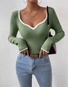 Ribbed long sleeve top