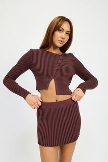  RIBBED KNIT MINI SKIRT