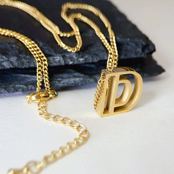 Cutout Initial Letter Personalized Necklace