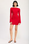 LONG SLEEVE MINI DRESS WITH BACK CUTOUT