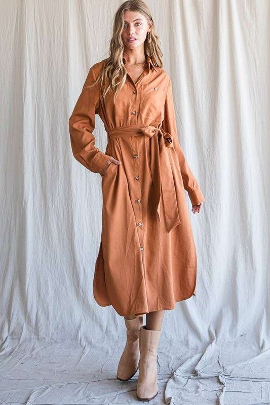 Button Down Shirt Long Dress