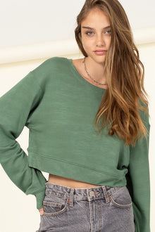  Soul Mate Drop-Shoulder Cropped Sweatshirt