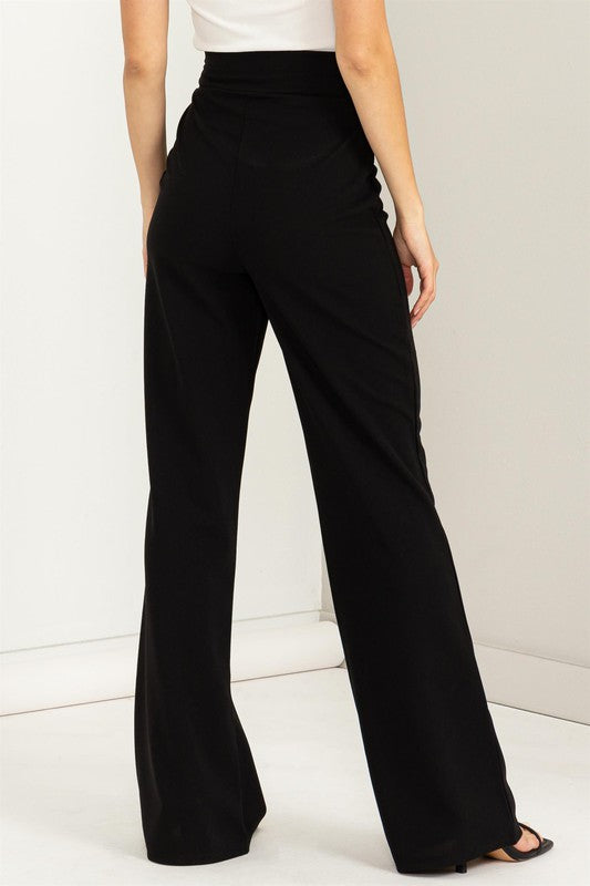 Seeking Sultry High-Waisted Tie Front Flared Pants