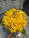 Sunny Rose Flowers bottles Topper