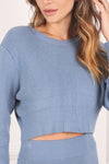 Ribbed Knit Crop Top and Skirt Set