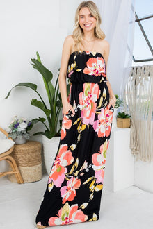  PLUS FLORAL OFFSHOULDER MAXI DRESS