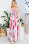 STRIPE SMOCKED MAXI DRESS