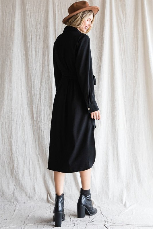 Button Down Shirt Long Dress