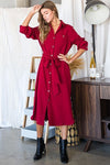 Button Down Shirt Long Dress