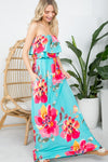 PLUS FLORAL OFFSHOULDER MAXI DRESS