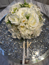 White Roses Bottle Bouquet Topper