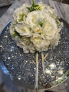 White Roses Bottle Bouquet Topper