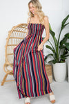 STRIPE SMOCKED MAXI DRESS