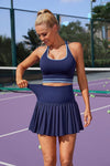 High Waist Pleated Skirt Two Piece Tennis Dress