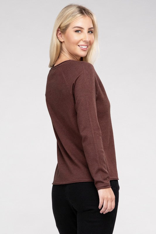 Viscose Round Neck Basic Sweater