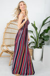 STRIPE SMOCKED MAXI DRESS