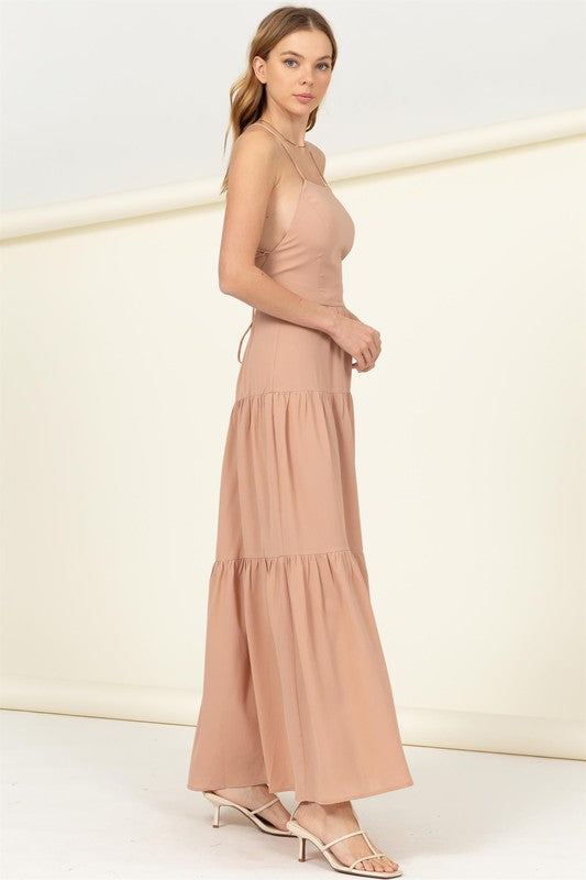 Tiered Maxi Dress With Crisscross Back