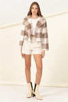 Plaid Pattern Fur Jacket