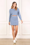Ribbed Knit Crop Top and Skirt Set
