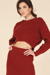 Ribbed Knit Crop Top and Skirt Set