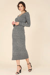 V-Neck Sweater Maxi Dress