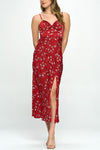 Satin floral maxi dress