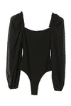 Long Sleeve Shirring Sleeve Bodysuit