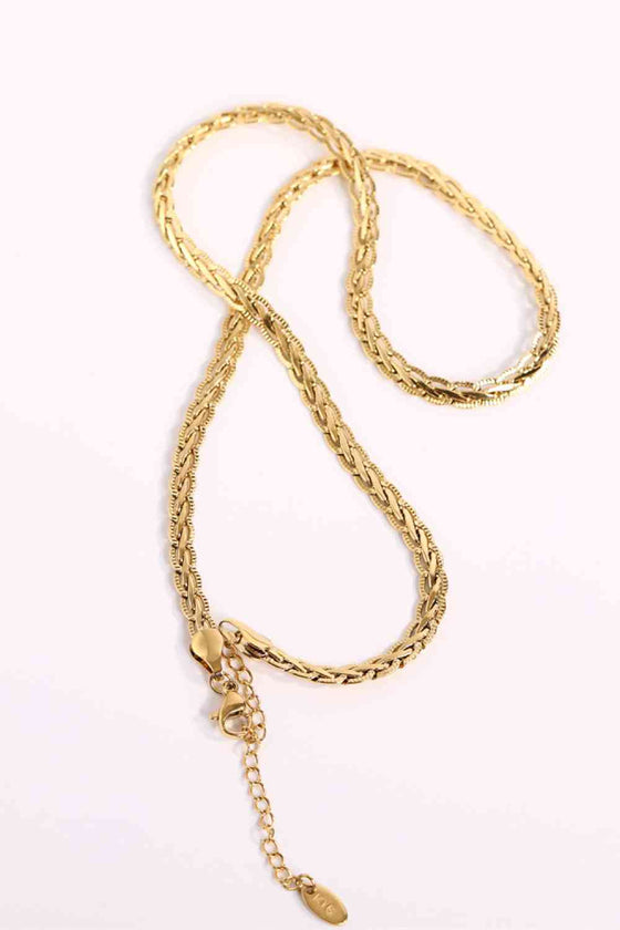 Minimalist Braided Stainless Steel Necklace