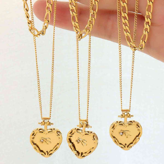 Heart Shape Double Layered Stainless Steel Necklace