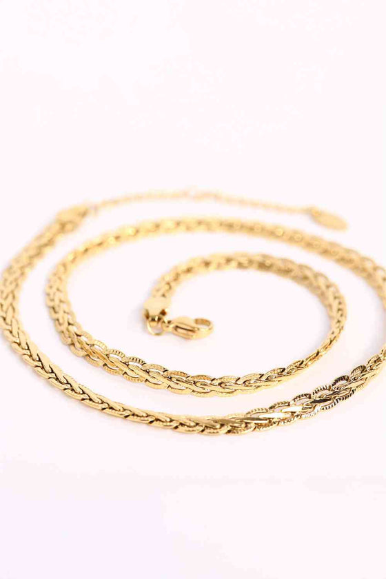 Minimalist Braided Stainless Steel Necklace