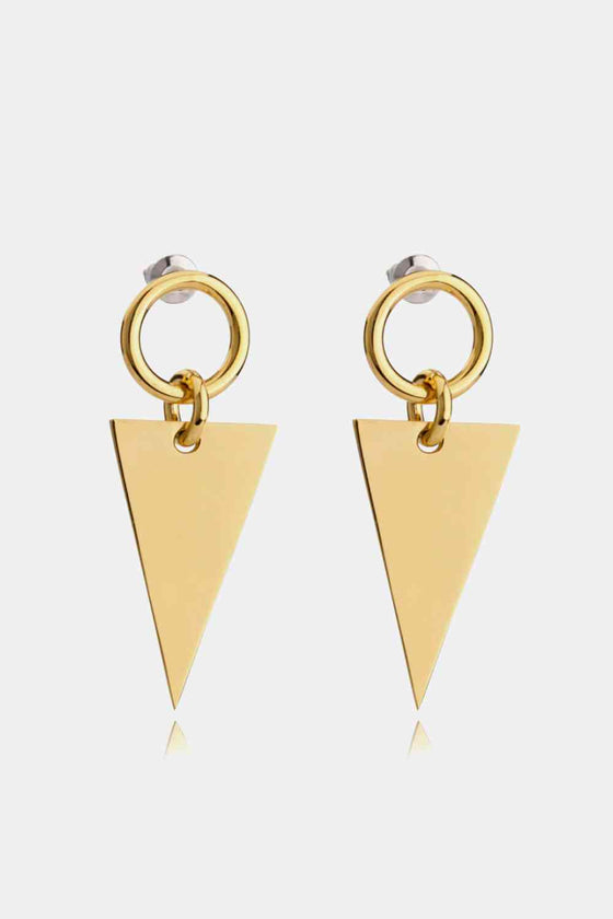 Stainless Steel Triangle Dangle Earrings