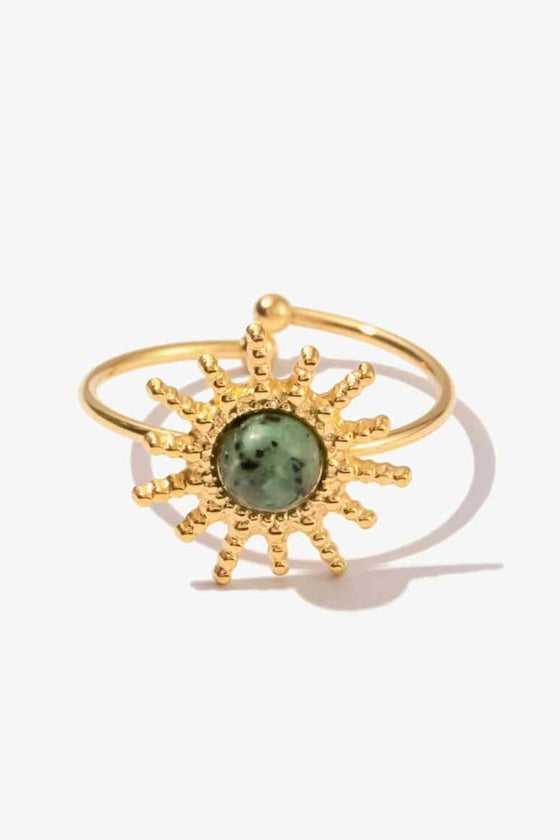 Natural Stone Sun Shape Open Ring